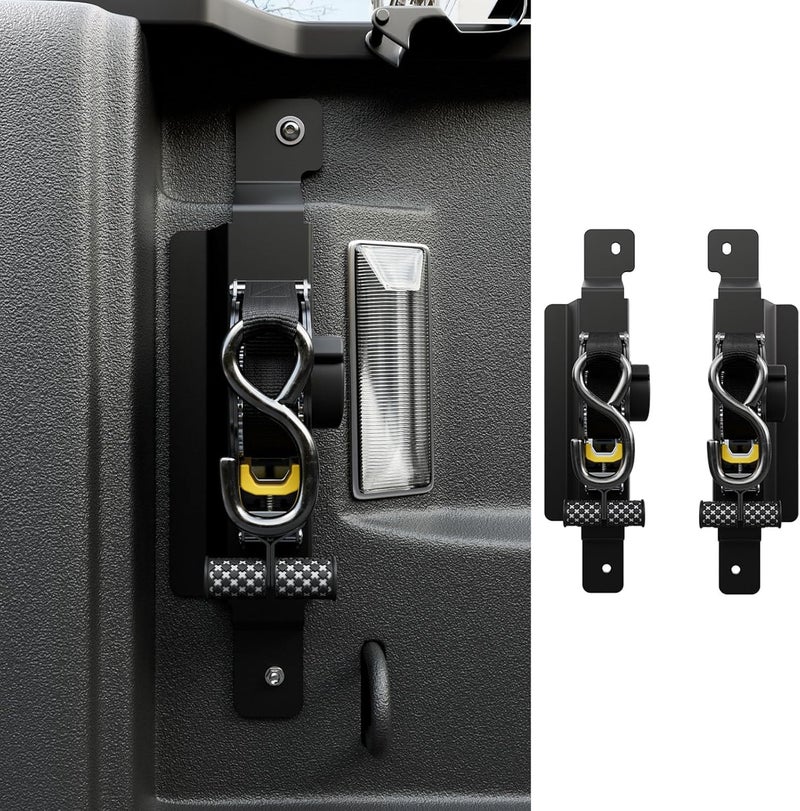SZYANG 2PCS Retractable Ratchet Straps Compatible with 2020-2025 Jeep Gladiator JT Retractable Tie Down Straps Replacement for 2020-2025 Jeep Gladiator Accessories - Image 1